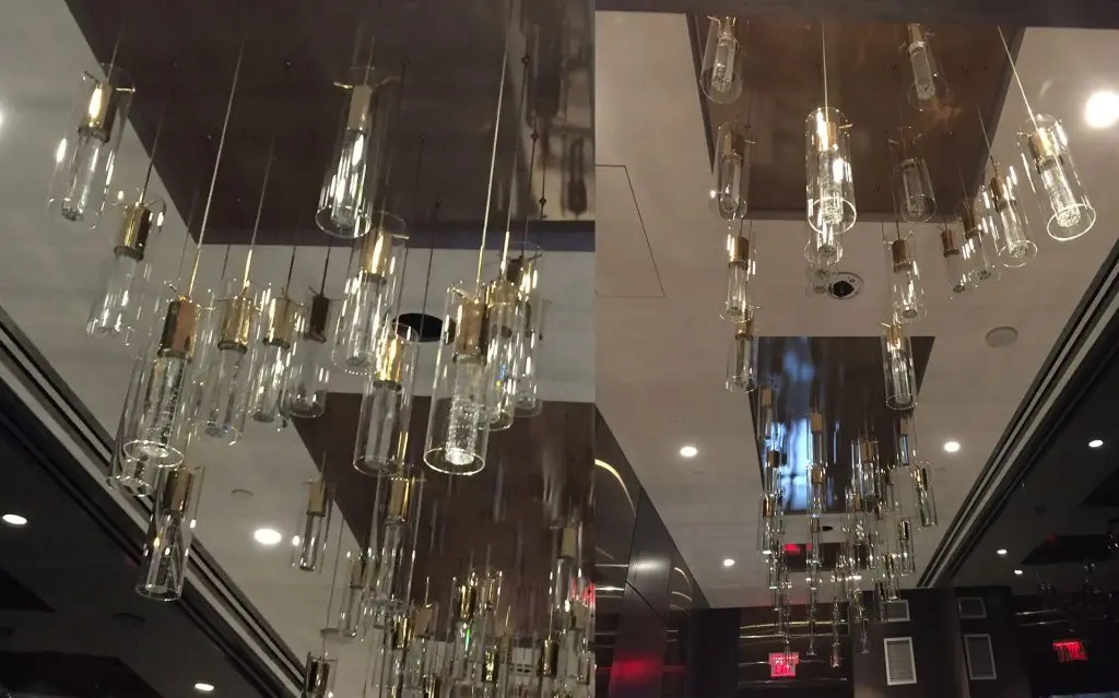 Mini glass Chandeliers, Trump Tower & Hotel, Vancouver, BC