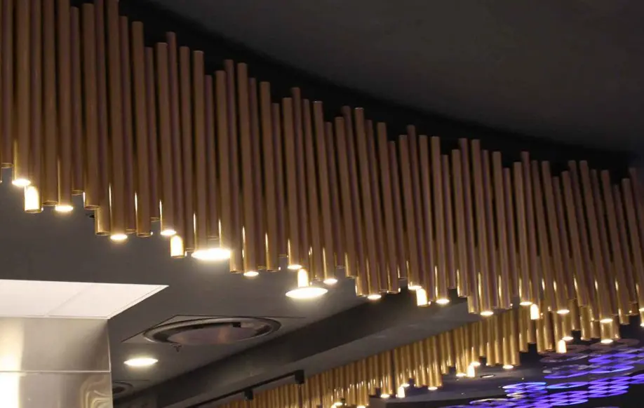 Custom Tube Lights & Décor over Kitchen and Bar, Grand Villa Casino
